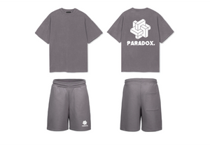 OVERSIZED TEE & SHORTS CO ORD SET - ACID GREY