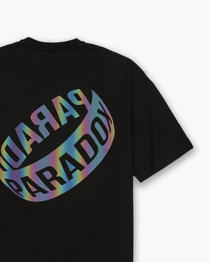 OVERSIZED TEE // Black with Holographic Print